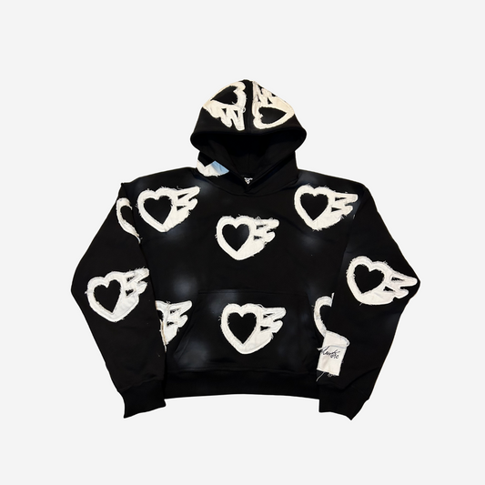 Pure Hearts Black Hoodie
